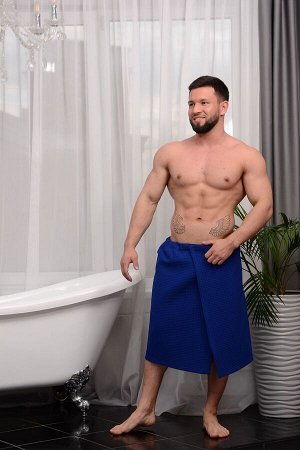 Полотенце для бани и сауны вафельное мужское  на липучке