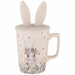 КРУЖКА LEFARD BUNNY С СИЛ. КРЫШКОЙ, 12/8*11СМ  400МЛ