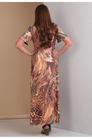 Платье Anastasia Mak 483 коричневые перья