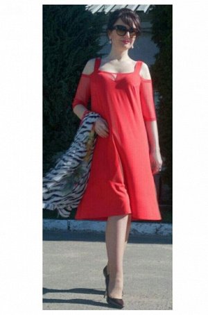 Платье Amelia Lux 0960 красный-зебра