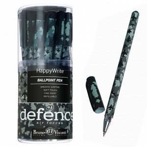 Ручка шариковая HappyWrite "Военный паттерн.Самолеты", 0,5 мм, синие чернила