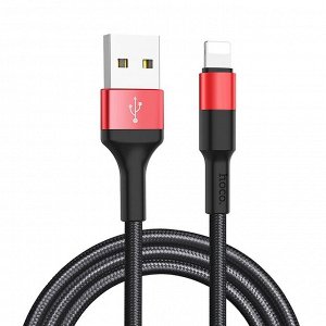 Кабель USB - Apple lightning Hoco X26  100см 2A (black/red)