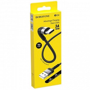 Кабель USB - Type-C Borofone BX34 Advantage  100см 3A (black)