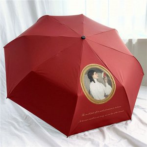 Автоматический зонт с 8-ю спицами, цвет красный, с принтом