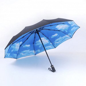 Автоматический зонт с 10-ю спицами, принт "Голубое небо" 