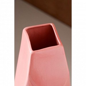 Ваза керамическая "Скала", настольная, розовая, 30 см