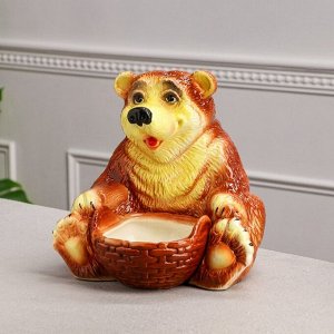 Копилка-органайзер "Медведь с корзиной", глянец, 26 см