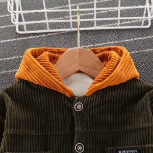 Куртка детская с капюшоном, цвет коричневый/оранжевый