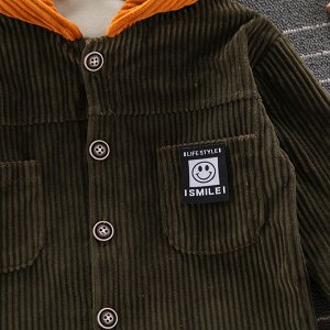 Куртка детская с капюшоном, цвет коричневый/оранжевый