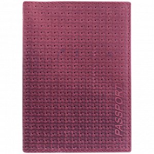 Обложка для паспорта OfficeSpace кожа тип 3, темно-бордовый, плетенка