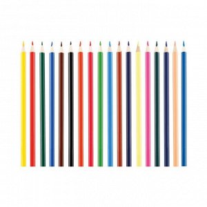 Карандаши 18 цветов Calligrata, ЭКОНОМ, заточенные, трёхгранные, пластиковые, картонная упаковка, европодвес