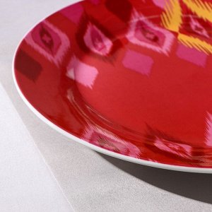 Тарелка фарфоровая обеденная Доляна Ask?m, d=25 см, цвет красный
