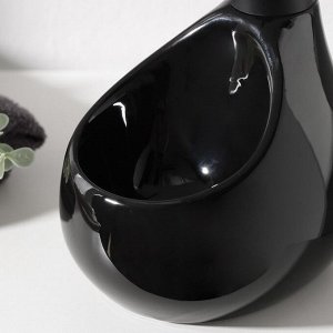 Дозатор для мыла с подставкой для губки SAVANNA Drop, 450 мл, цвет чёрный