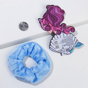 ArtBeauty Резинка для волос и значок «Бархат», русалка