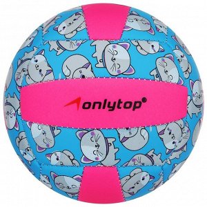 Мяч волейбольный ONLYTOP «Кошечка», ПВХ, машинная сшивка, 18 панелей, размер 2, 152 г