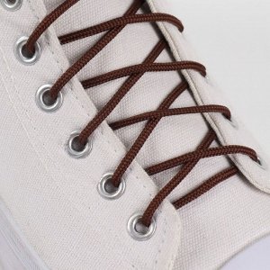 Шнурки для обуви, пара, круглые, d = 3 мм, 75 см, цвет коричневый