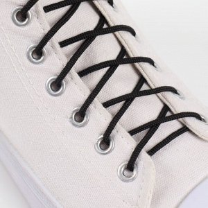 Шнурки для обуви, пара, круглые, d = 3 мм, 75 см, цвет чёрный