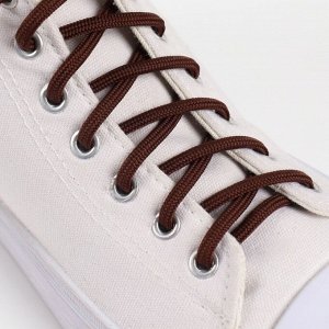 Шнурки для обуви, пара, круглые, d = 6 мм, 120 см, цвет коричневый