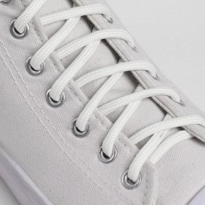 Шнурки для обуви, пара, круглые, d = 6 мм, 120 см, цвет белый