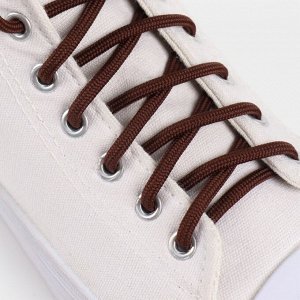 Шнурки для обуви, пара, круглые, d = 6 мм, 120 см, цвет коричневый