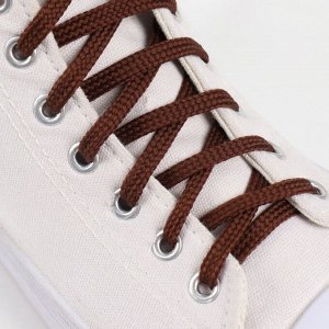 Шнурки для обуви, пара, плоские, 6 мм, 90 см, цвет коричневый