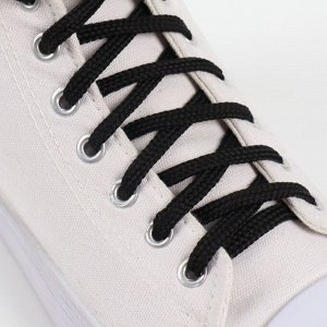 Шнурки для обуви, пара, плоские, 6 мм, 90 см, цвет чёрный