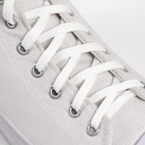 Шнурки для обуви, пара, плоские, 6 мм, 90 см, цвет белый