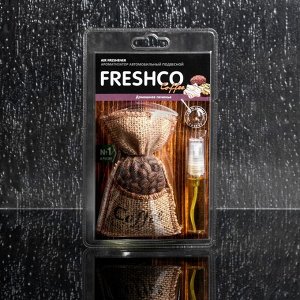 Ароматизатор мешочек с кофейными зёрнами "Freshсo Coffee", домашнее печенье 36 г, спрей 5 мл, с тестером