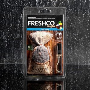 Ароматизатор мешочек с кофейными зёрнами "Freshсo Coffee", пина колада 36 г, спрей 5 мл, с тестером
