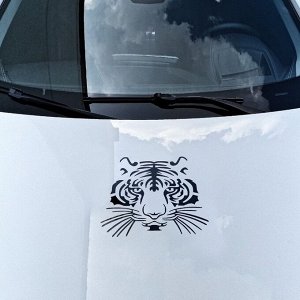 Наклейка на авто "Тигр", 28?28 см, светоотражающая, черный