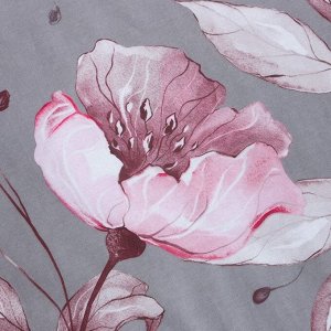 Постельное бельё Евро LoveLife Pink flowers: пододеяльник 200х217см+наволочка 50х70см-2шт,поплин125 г/м²