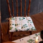 Сидушка на стул &quot;Доляна&quot; Eucalyptus 42х42х7 см, 100% хлопок, 164 г/м2
