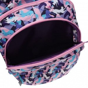 Рюкзак молодёжный GoPack Teens Cats, 44 х 32 х 18 см, эргономичная спинк, розовый/фиолетовый
