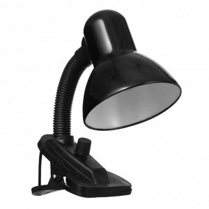Лампа настольная Е27, светорегулятор, на зажиме (220В) черная (108А)