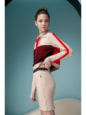 Комплект: свитшот укороченный и юбка прилегающего силуэта