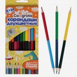 Карандаши двусторонние, заточенные, 12 штук, 24 цвета