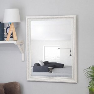 Зеркало настенное «Верона», белое, 60x74 см, рама пластик, 60 мм