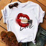 Футболка женская белая Губы