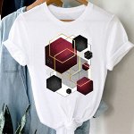 Футболка женская белая Геометрия