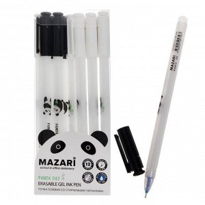 Ручка гелевая «Стираемая» Mazari PANDA DAY, игольчатый пишущий узел 0.5 мм, стираемые чернила синие, сменный стержень