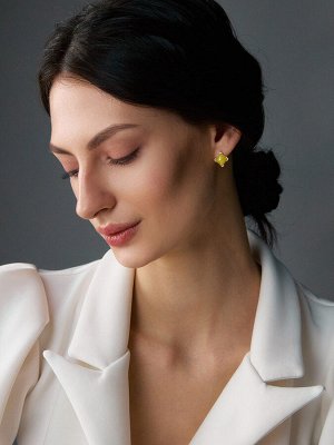 Серьги из натурального янтаря медового цвета «Афина»