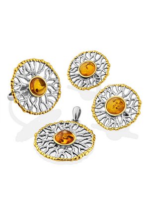 Серьги из коньячного янтаря «Алхимия»