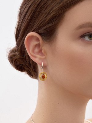 Изящные серьги из натурального янтаря «Азалия»