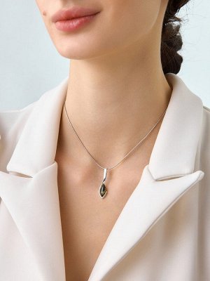 amberholl Изящная подвеска из натурального зеленого янтаря «Адажио»