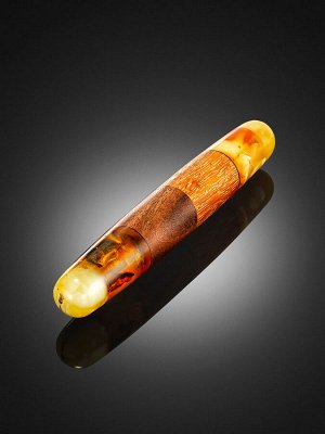 Массажная палочка из дерева и натурального янтаря