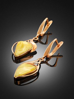 Изысканные серьги «Маньяна» из натурального янтаря