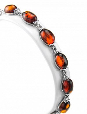 Браслет, украшенный натуральным янтарём коньячного цвета «Кадриль»