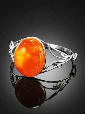 Изысканный браслет из натурального цельного янтаря с природной корочкой «Риальто»