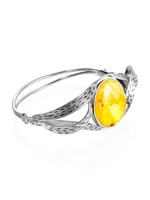 Изысканный браслет ручной работы из цельного медового янтаря