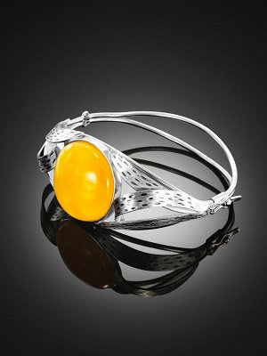 Изысканный браслет с натуральным цельным янтарём